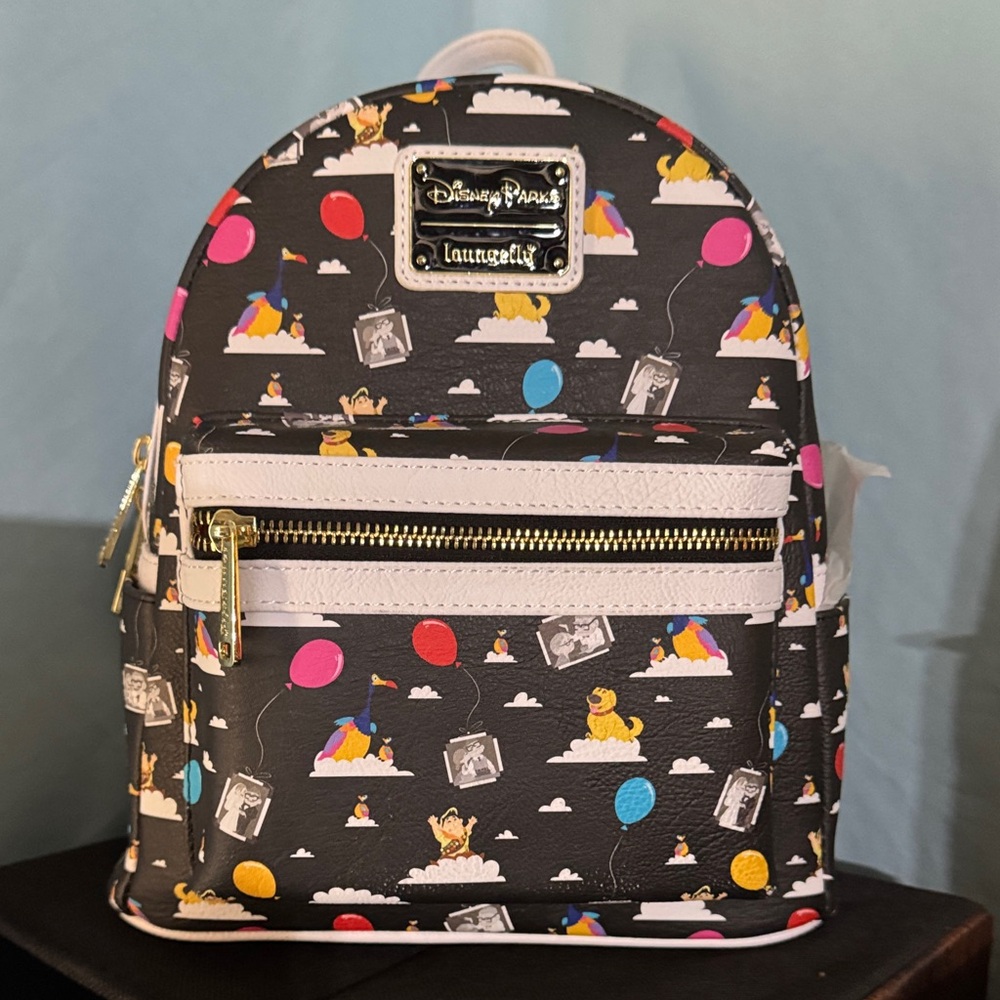 Disney Parks x Loungefly Kids Black Balloon Print Mini Backpack